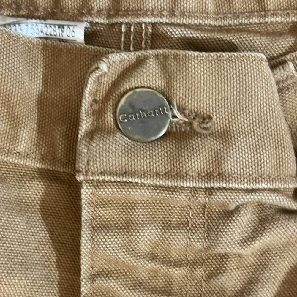 Carhartt  B11 Dungaree Fit Carpenter Canvas Pants Mens 44x32 Brown Distressed